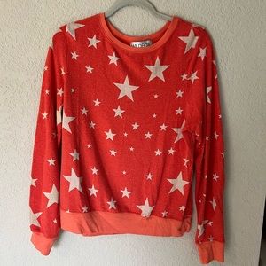 WILDFOX Sweater Red with White Stars Size M